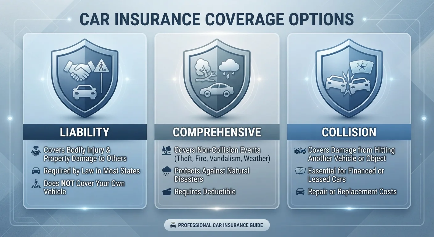 Liability vs. Comprehensive vs. Collision: How Car Insurance Coverage Differs